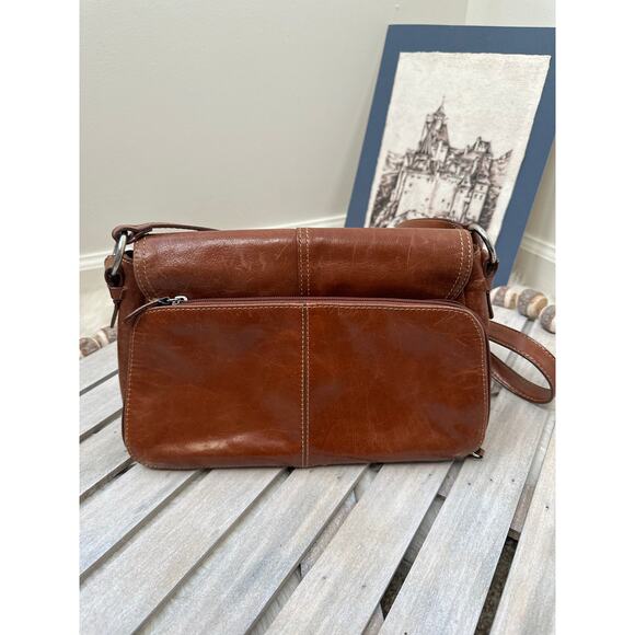 Vintage Giani Bernini Brown Leather Crossbody Purse Bag - Picture 1 of 9